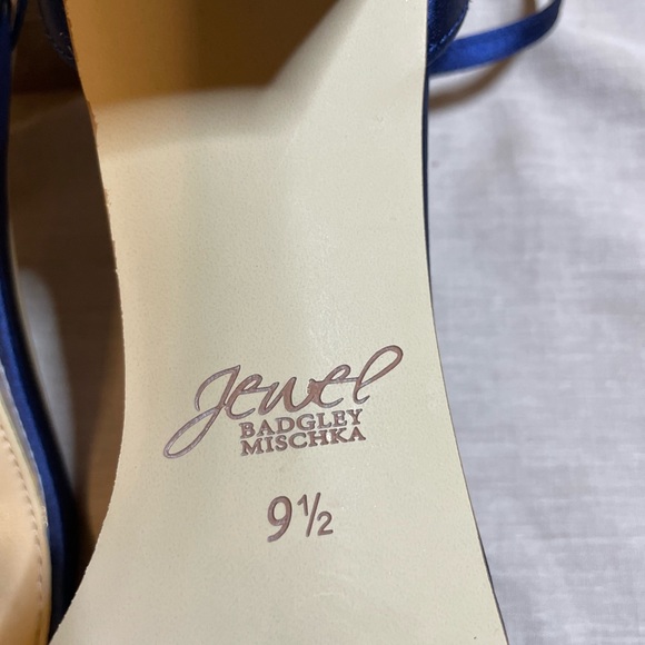 Badgley Mischka, Royal Blue, Satin Bejeweled Wedding Sandal, size 9.5 - Picture 3 of 7